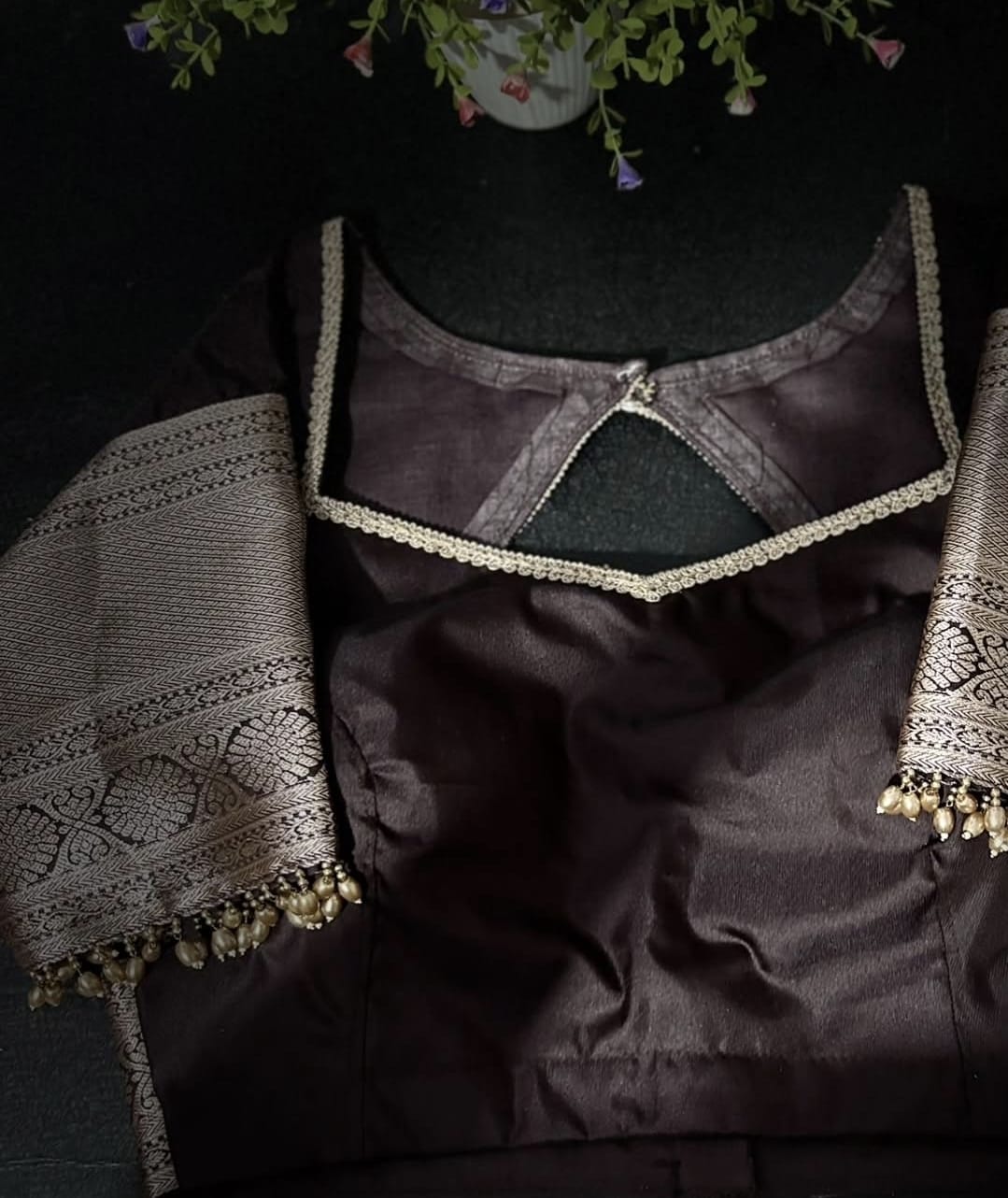 Classic Boat Neck Designer Blouse